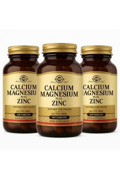 Solgar x3 Calcium Magnesium Plus Zinc 100 Tablet ürün görseli 1