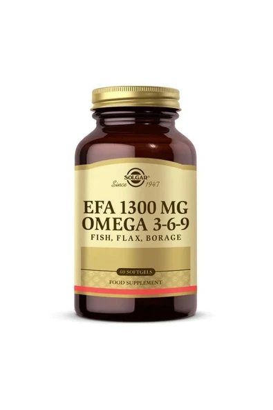 Solgar Efa 1300 Mg Omega 3-6-9 60 Yumuşak Jelatinli Kapsül ürün görseli 1