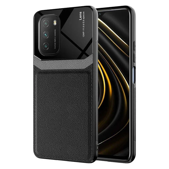 Redmi Note 9 4G Kılıf Deri Görünümlü Tasarım Sert Arka Kapak ürün görseli 1