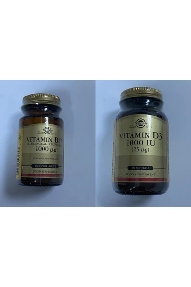 Solgar Vitamin B12 1000mg 100 Kapsül Dilaltı+ D3 1000 Iu 25mg ürün görseli 1