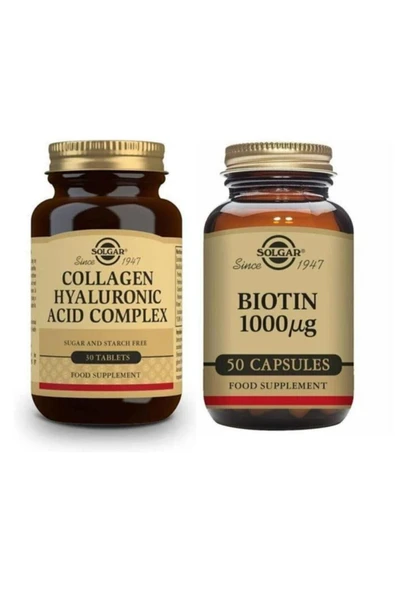Solgar Hyaluronic Acid Collagen Complex 30 Tablet+ Biotin 1000 Mcg 50 Kapsül ürün görseli 1
