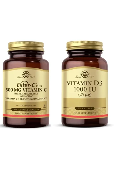 Solgar Ester C - Plus 500mg 50 Tablet + D3 100 Tablet ürün görseli 1