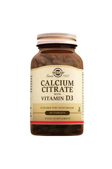 Solgar Calcium Citrate With Vitamin D 3 60 Tablet ürün görseli 1