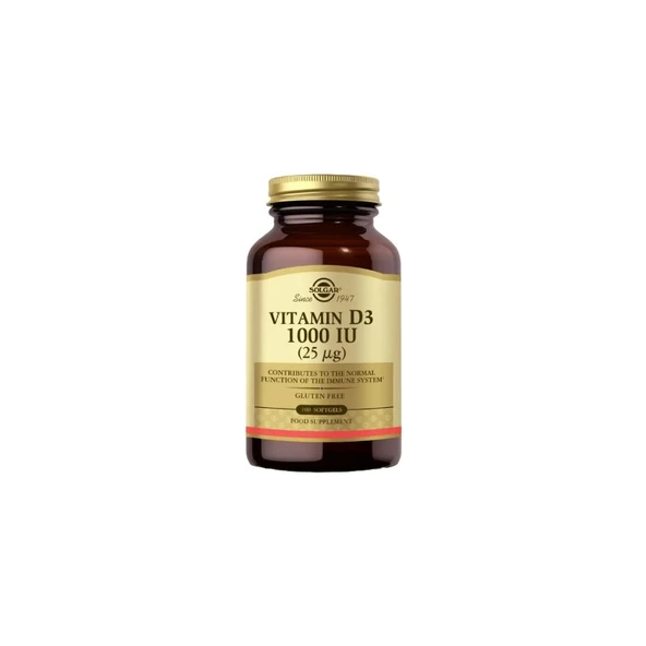 Solgar Vitamin D3 1000 Iu 100 Tablet ürün görseli 1