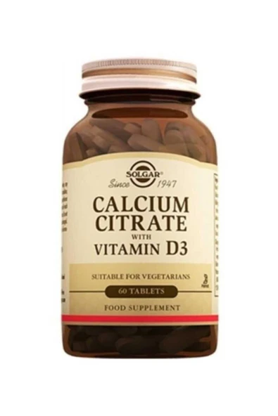 Solgar Calcium Citrate With Vitamin D 60 Tablet ürün görseli 1