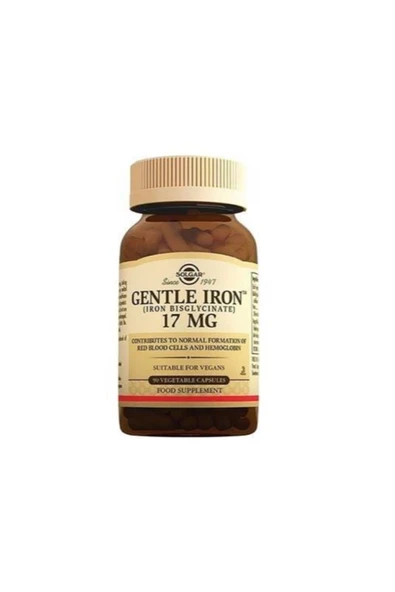 Solgar Gentle Iron 17 Mg 90 Kapsül ürün görseli 1