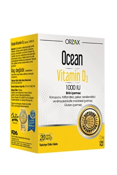 Ocean Vitamin D3 1000 lu sprey 20 Ml ürün görseli 1