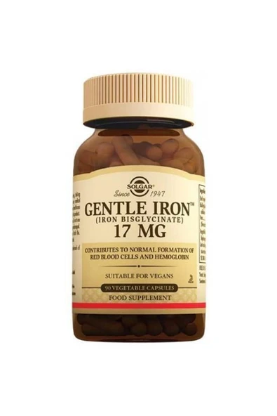 Solgar Gentle Iron 17 Mg 90 Kapsül ürün görseli 1