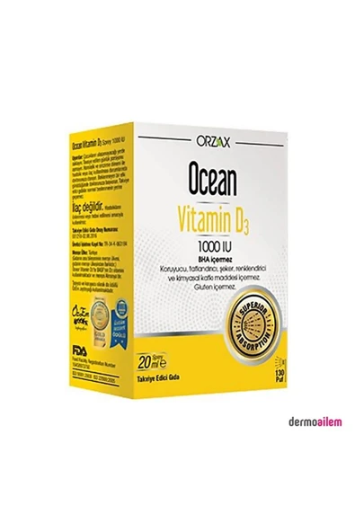Ocean Vitamin D3 1000 IU Oral Sprey 20 ml ürün görseli 1