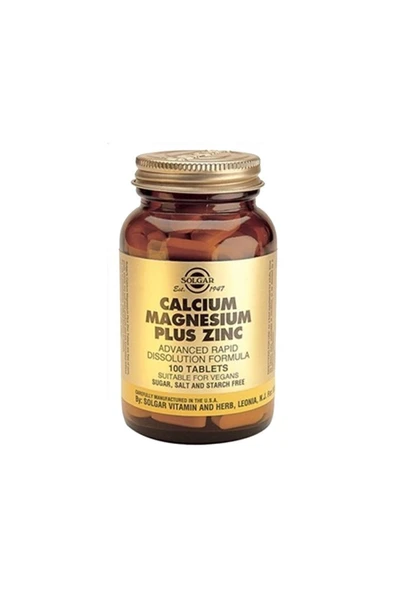 Solgar Calcium Magnesium Plus Zinc 100 Tablet - Resim 2