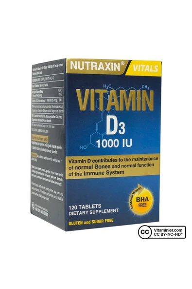 Nutraxin D3 Vitamini (1.000 IU)-120 Adet Tablet - Resim 2