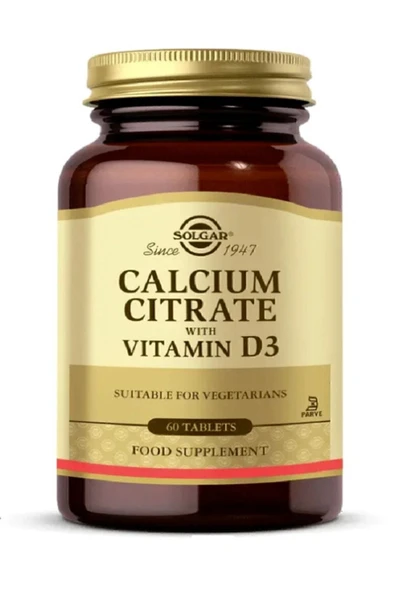 Solgar Calcium Citrate Vitamin D3 60 Tablet (KALSİYUM SİTRAT) ürün görseli 1