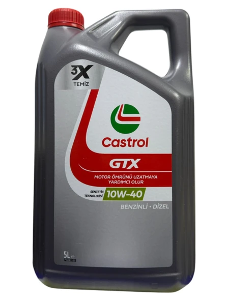 Castrol GTX Ultraclean 10W-40 Sentetik Motor Yağı 5 L - Benzin Dizel ürün görseli 1