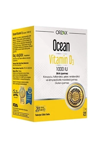 Ocean Vitamin D3 1000 Iu Sprey 20ml - Resim 2