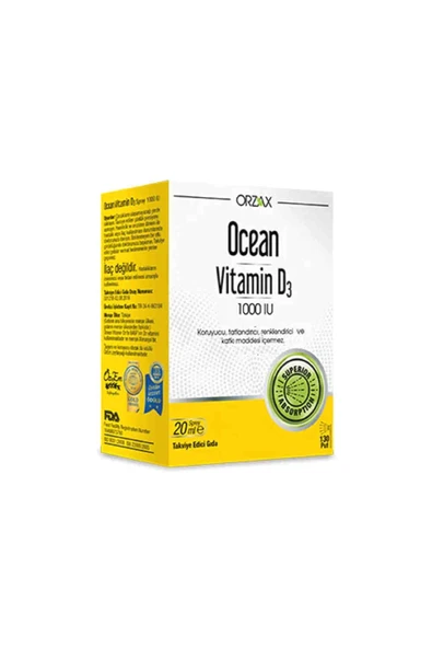 Ocean Vitamin D3 1000 IU 20ml Sprey Takviye Edici Gıda ürün görseli 1