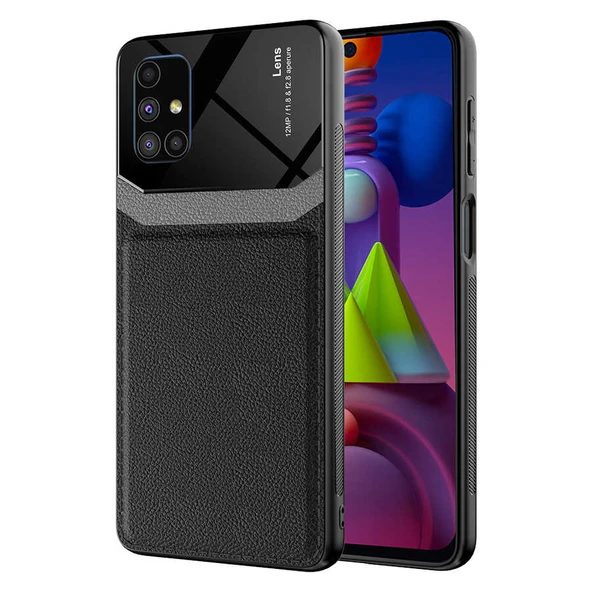Galaxy M51 Kılıf Deri Görünümlü Tasarım Sert Arka Kapak ürün görseli 1