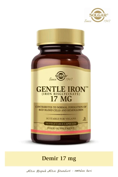 Solgar Gentle Iron 17 Mg 90 Kapsül ürün görseli 1