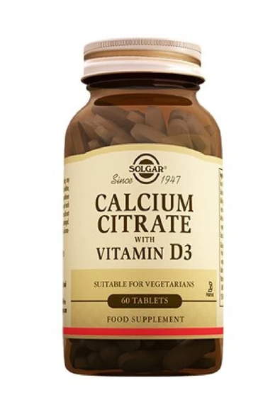 Solgar Calcium Citrate Vitamin D3 60 Tablet ürün görseli 1