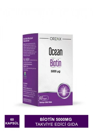 Ocean Biotin 5000mg 60 Kapsül Takviye Edici Gıda ürün görseli 1