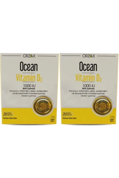 Ocean Vitamin D3 1000 Iu 20 Ml Sprey 2 Li Avantaj Paket ürün görseli 1