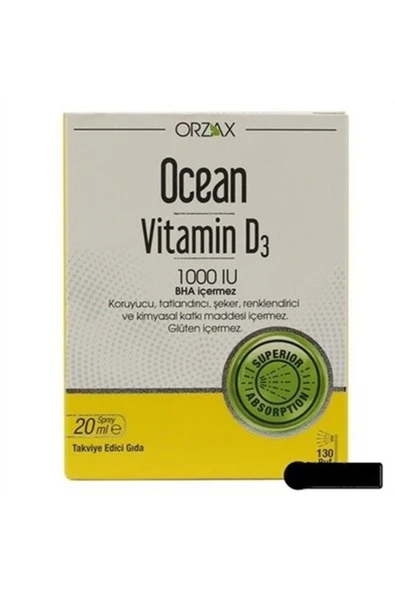 Ocean Vitamin D3 1000 Iu Oral Sprey 20 ml ürün görseli 1