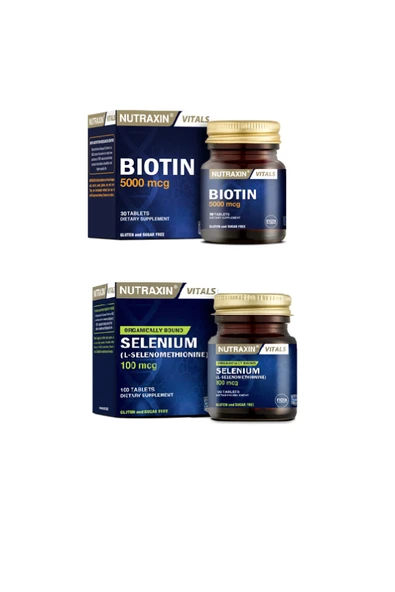 Nutraxin Biotin İçeren Takviye Edici Gıda 30 Tablet-Selenium 100 mcg 100 Tablet ürün görseli 1