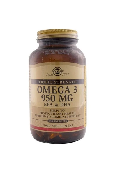 Solgar Omega-3 950 Mg 100 Kapsül ürün görseli 1