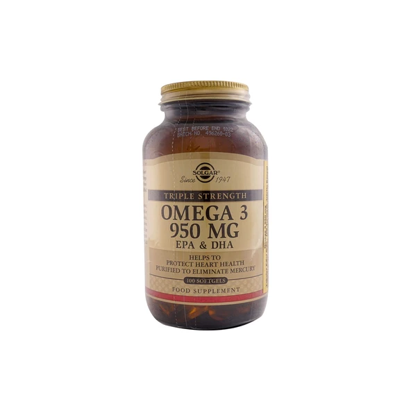 Solgar Omega-3 950 Mg 100 Softgels Balık Yağı ürün görseli 1