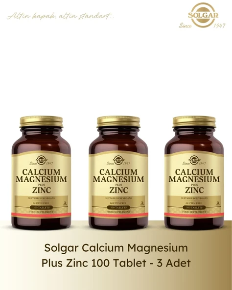 Solgar Calcium Magnesium Plus Zinc 100 Tablet ürün görseli 1