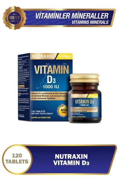 Nutraxin D3 Vitamini 120 Tablet - 1.000 Iu 4'lü ürün görseli 1
