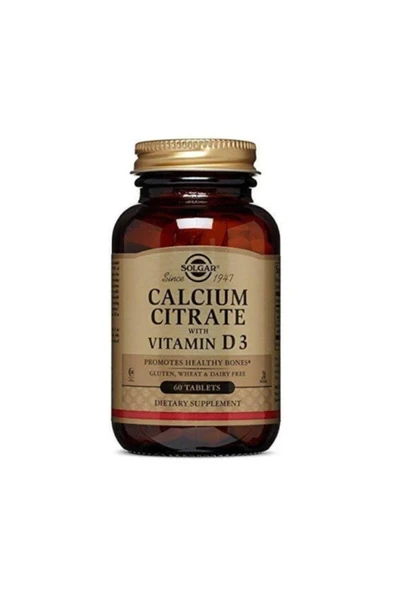 Solgar Calcium Citrate 250 Mg Vitamin D3 60 Tablet ürün görseli 1