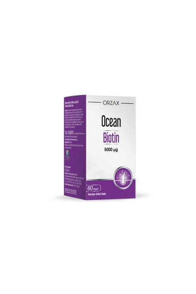 Ocean Biotin 5000ug 60 Kapsül Biotin İçeren Takviye Edici Gıda ürün görseli 1