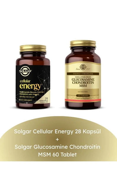 Solgar Cellular Energy 28 Kapsül + Glucosamine Chondroitin MSM 60 Tablet ürün görseli 1