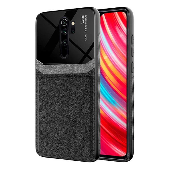 Redmi Note 8 Pro Kılıf Deri Görünümlü Tasarım Sert Arka Kapak ürün görseli 1