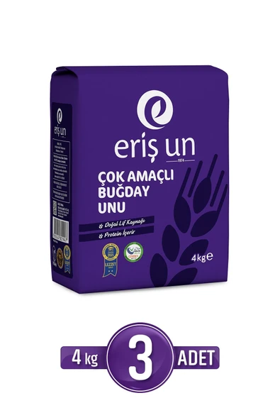 Eriş Un 4 Kg 3'lü Çok Amaçlı Buğday Unu ürün görseli 1