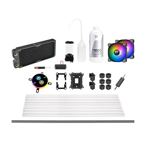 Thermaltake Pacific C240 DDC ARGB 2x120mm Fanlı, Hard Tube, Custom Sıvı Soğutma Kiti (AM4, LGA2066) CL-W242-CU12SW-A ürün görseli 1