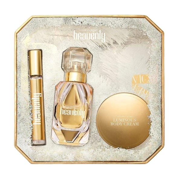 Victoria's Secret Heavenly EDP 50 ml + EDP 7 ml + Luminous Body Cream 85 g Kadın Parfüm Seti ürün görseli 1