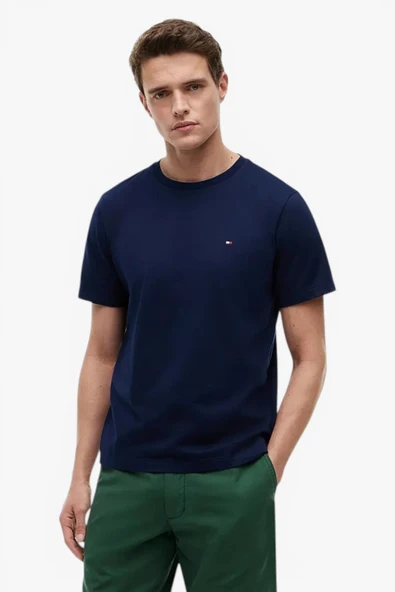 Tommy Hilfiger   ESS SEASONAL REG FIT SOLID TEE Erkek Mavi T-Shirt - MW0MW39995 ürün görseli 1