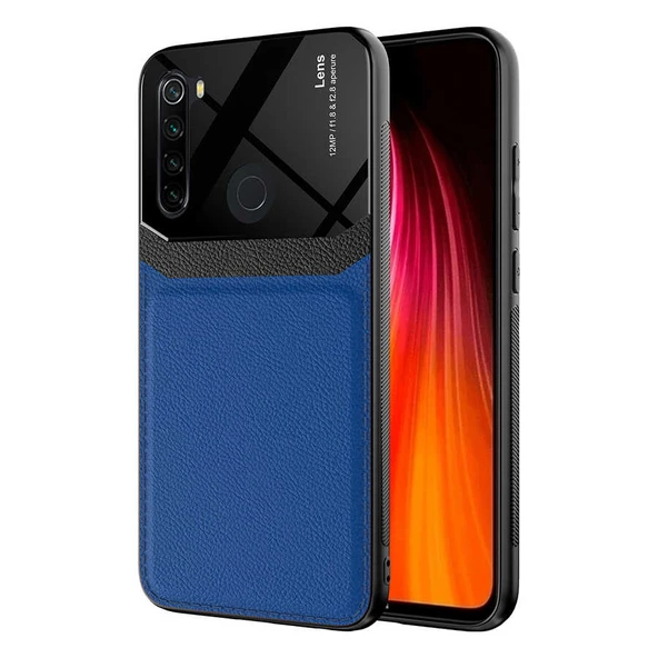Redmi Note 8 Kılıf Deri Görünümlü Tasarım Sert Arka Kapak ürün görseli 1