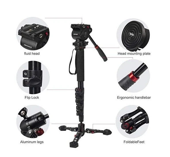 JieYang JY0518B Mandallı Kilit Sistemli Video Monopod ürün görseli 1