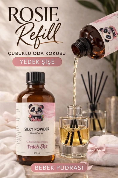 Rosie Silky Powder Çubuklu Oda Kokusu Yedek Şişe 250 ml – Pudramsı Ortam Kokusu, Reed Diffuser, Refill ürün görseli 1