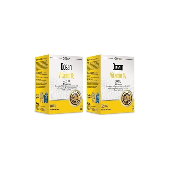 Ocean Vitamin D3 600 Iu Sprey 20ML 2 Kutu ürün görseli 1