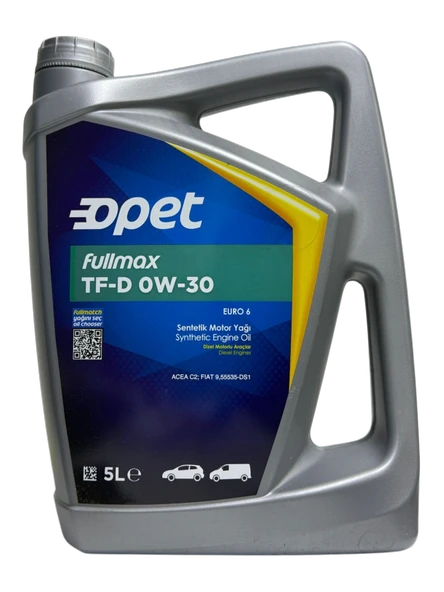 Opet Fullmax TF-D 0W-30 Sentetik Motor Yağı 5 Litre ÜT: 2024 ürün görseli 1