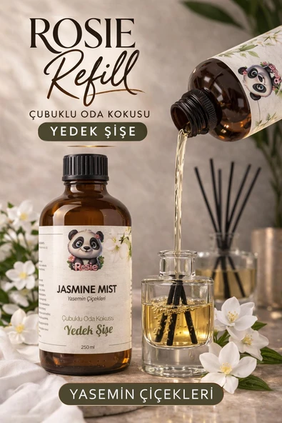 Rosie Jasmine Mist Çubuklu Oda Kokusu Yedek Şişe 250 ml – Reed Diffuser Refill ürün görseli 1
