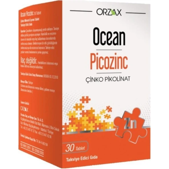 Ocean Picozinc Çinko 30 Tablet ürün görseli 1