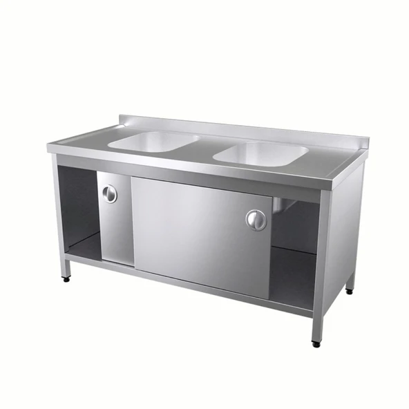 Vital  VCT-ECD-206 Çalışma Tezgahı Çift Evyeli Dolaplı ürün görseli 1
