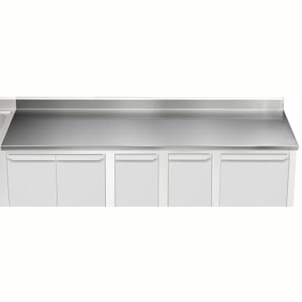Electrolux Professional Üst Tabla, Sırtlı, 3200 Mm, 1,5 Mm Kalınlıkta Üst Tabla 18 Mm Kalınlığında Ses Sönümlendirici Malzeme Ve Ayrıca 2 Paslanmaz Kayıtla Güçlendirilmiştir - Modular Line TPLA32A ürün görseli 1