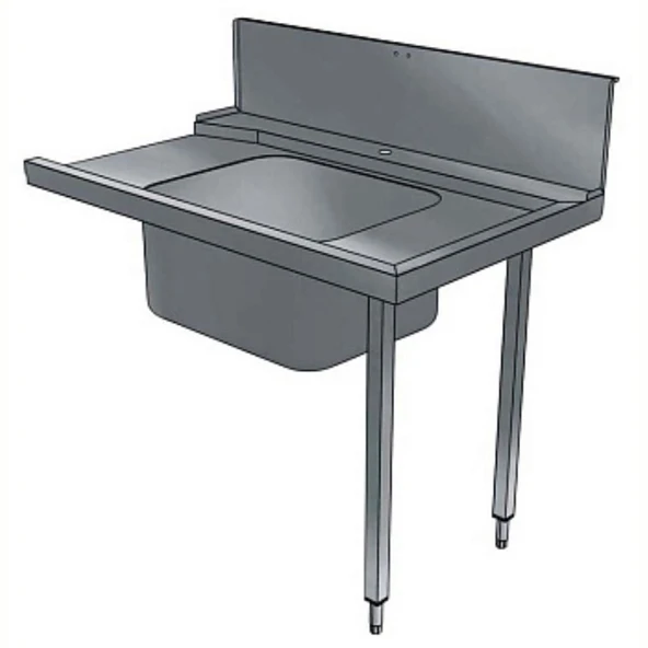 Electrolux Professional Bulaşık Giriş Tezgahı, Tek Evyeli (600x500 Mm), Giyotin Tip Bulaşık Makinesi İçin, 300 Mm Sırt, Sağdan Sola - 1200 Mm BHHPT6B12R ürün görseli 1