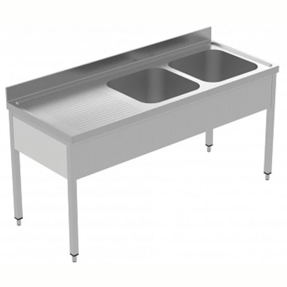 Electrolux Professional 2 Evyeli Tezgah, Evyeleri 600x500 Mm, Damlalığı Solda - 1800 Mm, Plus GLG1826SXE ürün görseli 1