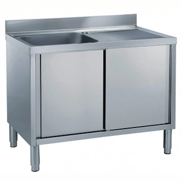 Electrolux Professional Dolaplı Tezgah, Tek Evyeli (500x500 Mm), Damlalık Sağda - 1200 Mm ML1S1217RN ürün görseli 1